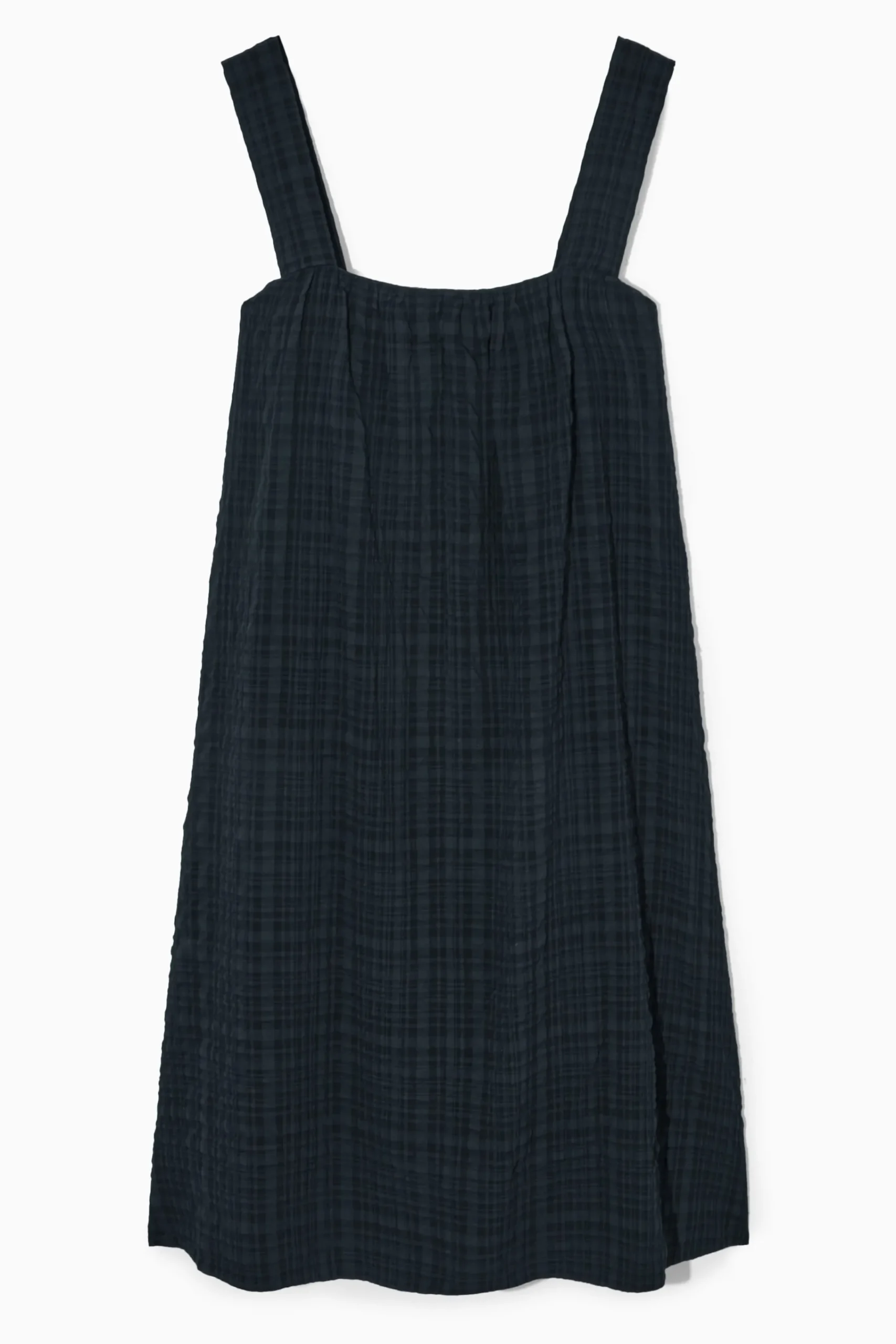 Damen COS Kleider*KARIERTES MINIKLEID AUS SEERSUCKER