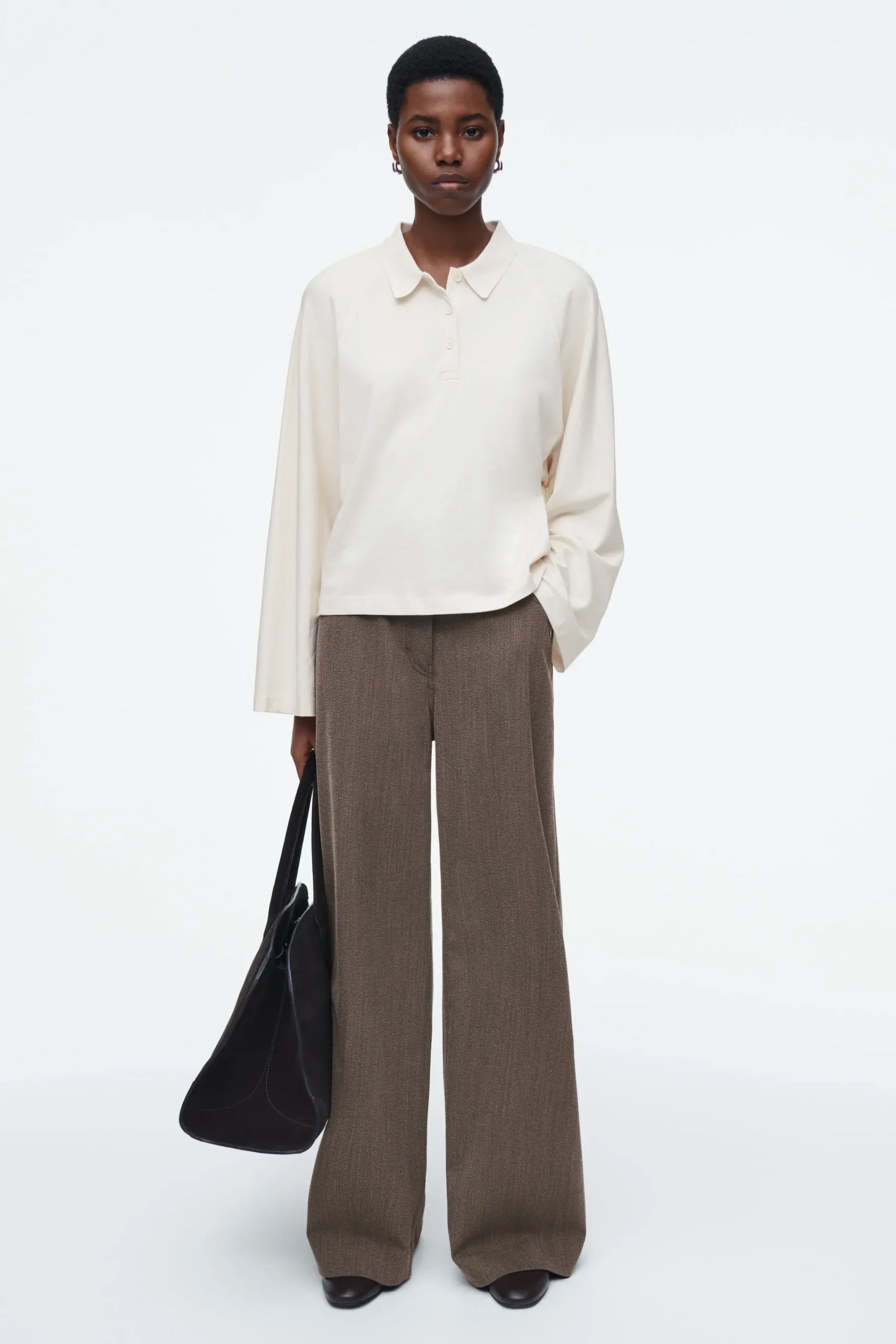 Damen COS Oberteile*KASTENFÖRMIGES POLOSHIRT MIT LANGEN ÄRMELN