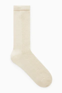 Damen COS Socken*KNÖCHELSOCKEN AUS SEIDEN-MIX MIT POINTELLE-MUSTER