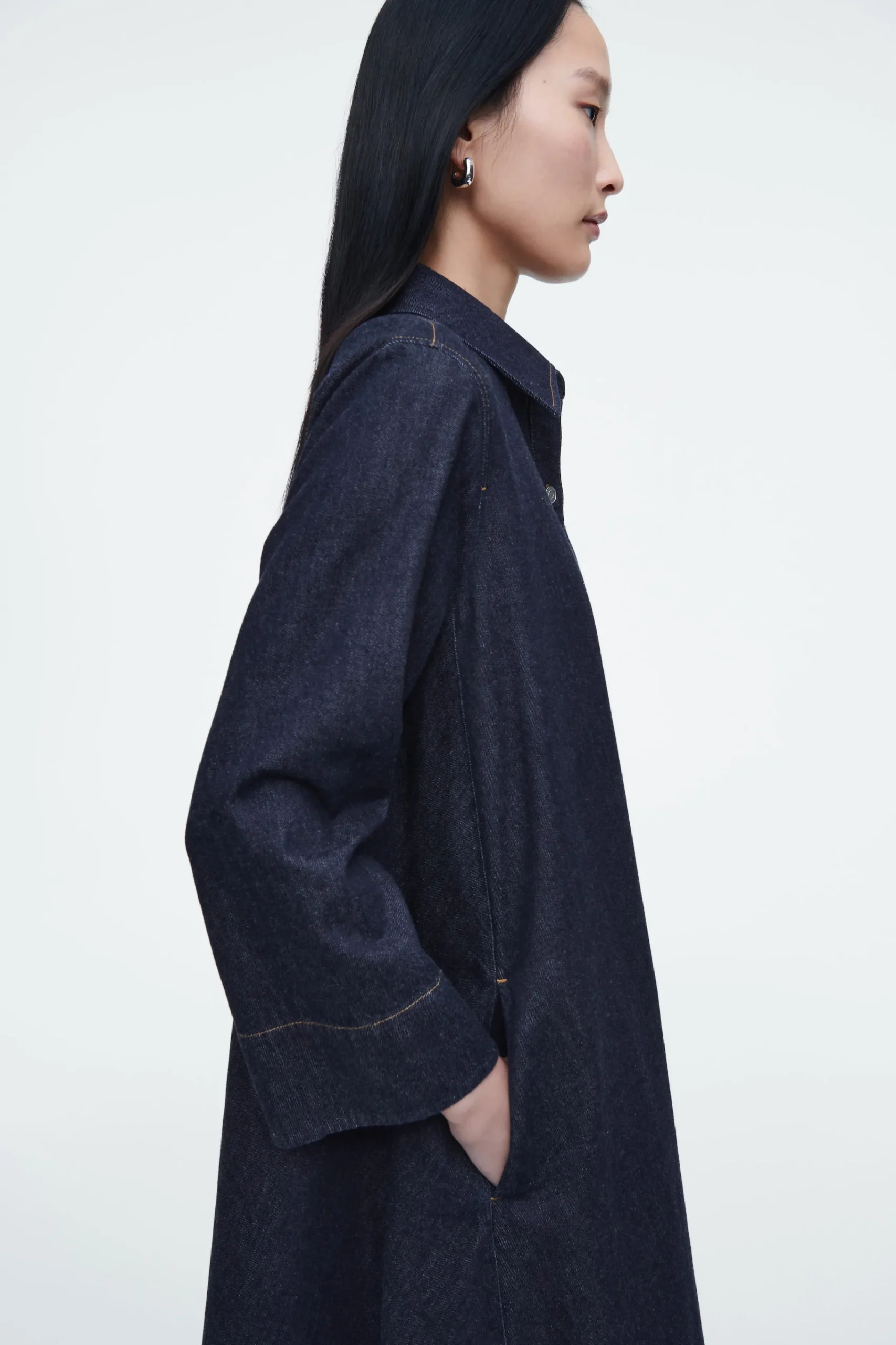 Damen COS Kleider*KURZES HEMDKLEID AUS DENIM IN A-LINIE