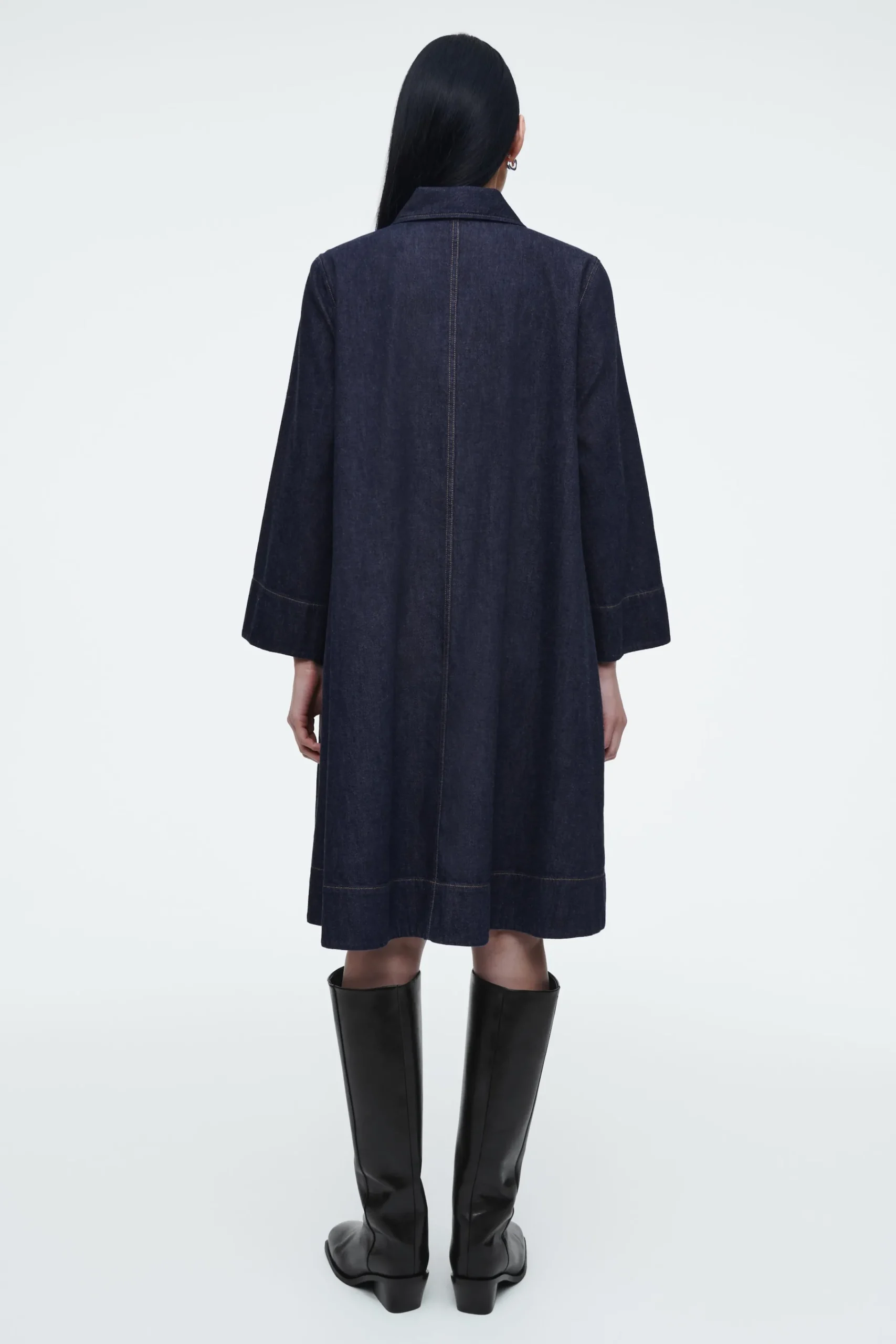 Damen COS Kleider*KURZES HEMDKLEID AUS DENIM IN A-LINIE