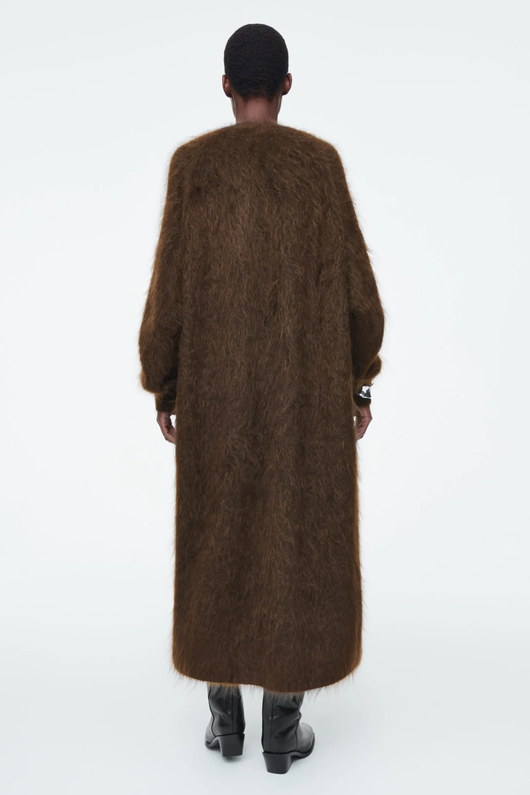 Damen COS Strickmode*LANGE STRUKTURIERTE STRICKJACKE AUS MOHAIR-MIX