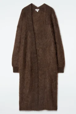 Damen COS Strickmode*LANGE STRUKTURIERTE STRICKJACKE AUS MOHAIR-MIX