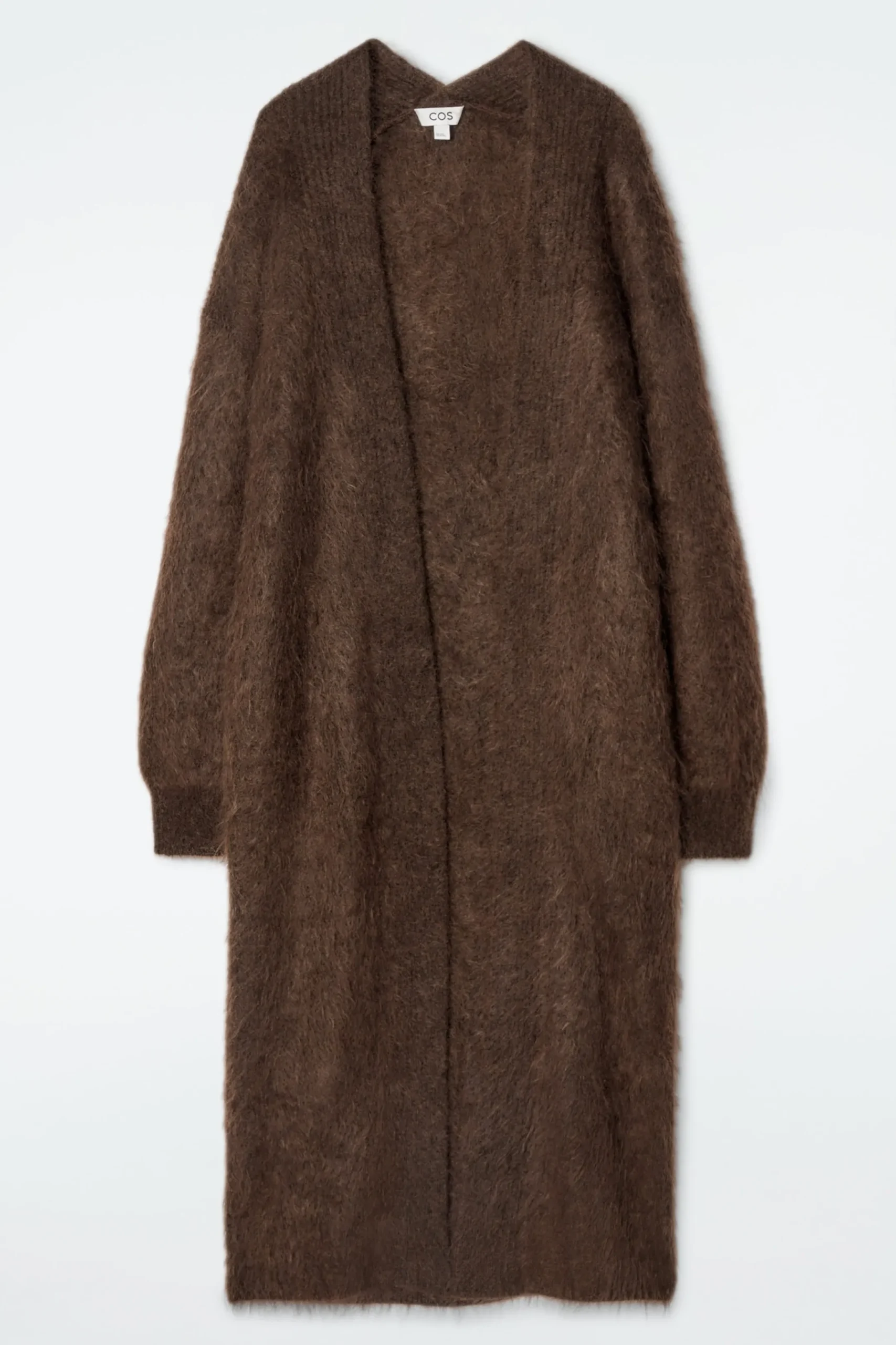 Damen COS Strickmode*LANGE STRUKTURIERTE STRICKJACKE AUS MOHAIR-MIX