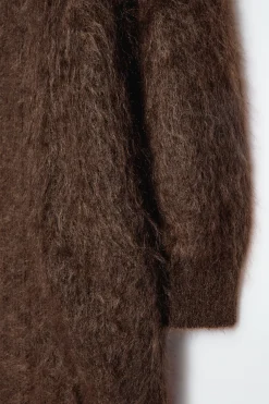 Damen COS Strickmode*LANGE STRUKTURIERTE STRICKJACKE AUS MOHAIR-MIX