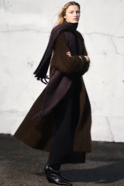 Damen COS Strickmode*LANGE STRUKTURIERTE STRICKJACKE AUS MOHAIR-MIX