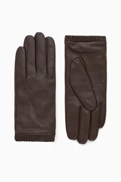 Damen COS Mützen, Schals & Handschuhe*LEDERHANDSCHUHE MIT KASCHMIRFUTTER UND RAFFUNG