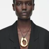 Damen COS Schmuck*LEDERKETTE MIT ANHÄNGER