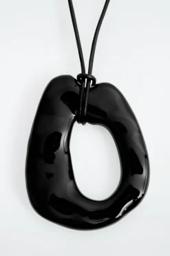 Damen COS Schmuck*LEDERKETTE MIT ANHÄNGER