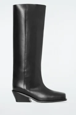 Damen COS Accessoires Aus Leder | Schuhe*LEDERSTIEFEL MIT KARREEFÖRMIGER ZEHENPARTIE