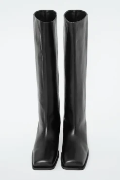 Damen COS Accessoires Aus Leder | Schuhe*LEDERSTIEFEL MIT KARREEFÖRMIGER ZEHENPARTIE