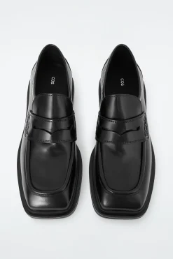 Damen COS Accessoires Aus Leder | Schuhe*LOAFERS AUS LEDER MIT KARREEFÖRMIGER ZEHENPARTIE