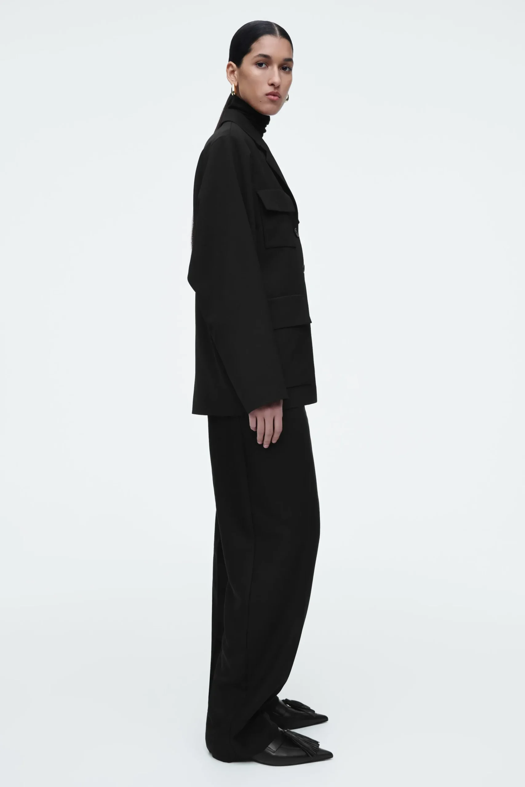 Damen COS Accessoires Aus Leder | Schuhe*LOAFERS AUS LEDER MIT KITTEN-HEEL UND FRANSEN