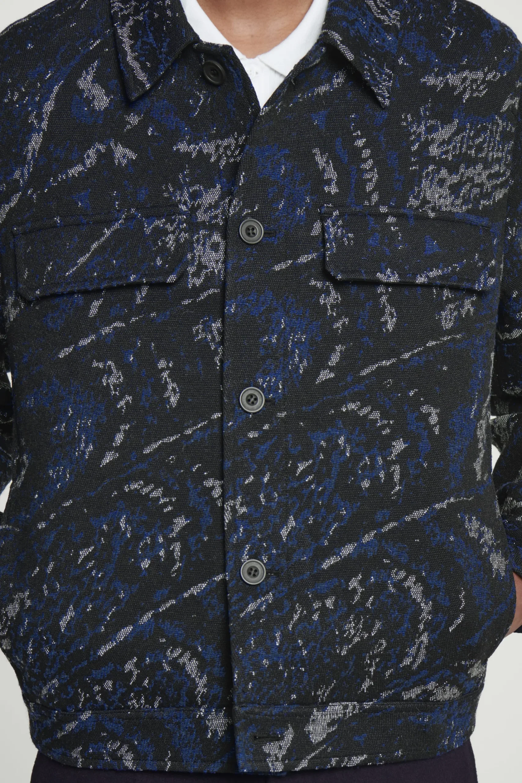 Herren COS Hemden | Mäntel & Jacken*LOCKERE HEMDJACKE AUS JACQUARD AUS WOLL-MIX