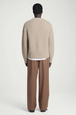 Herren COS Pullover | Kaschmir*LOCKERER KASCHMIRPULLOVER MIT LOCHSTRICKMUSTER