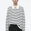 Damen COS Oberteile*LOCKERES LANGÄRMLIGES POLOSHIRT MIT STREIFEN