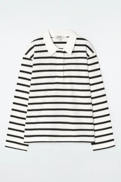 Damen COS Oberteile*LOCKERES LANGÄRMLIGES POLOSHIRT MIT STREIFEN