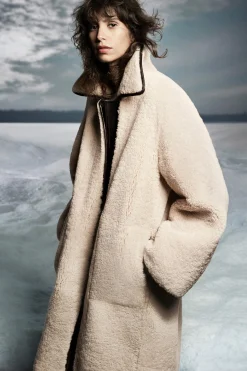 Damen COS Mäntel & Jacken*MANTEL AUS SHEARLING MIT LEDERBESÄTZEN