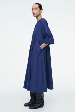Damen COS Kleider*MIDIKLEID AUS WOLL-MIX MIT RAFFUNGEN