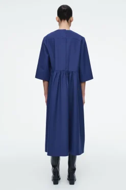 Damen COS Kleider*MIDIKLEID AUS WOLL-MIX MIT RAFFUNGEN