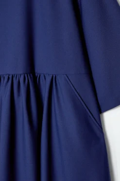Damen COS Kleider*MIDIKLEID AUS WOLL-MIX MIT RAFFUNGEN