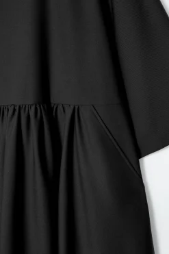 Damen COS Kleider*MIDIKLEID AUS WOLL-MIX MIT RAFFUNGEN