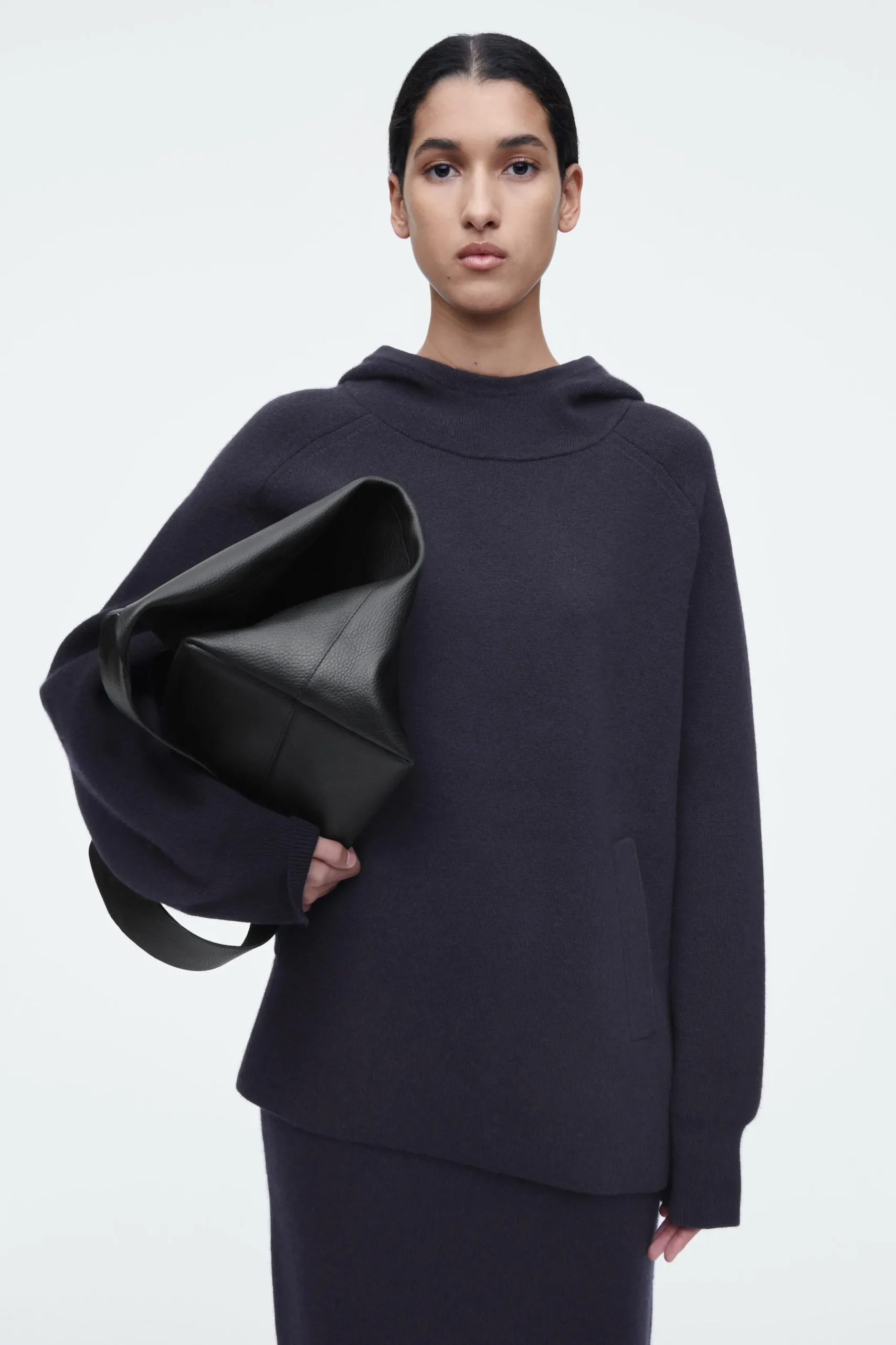Damen COS Strickmode*OVERSIZED-KAPUZENPULLOVER AUS DOUBLEFACE-WOLLE