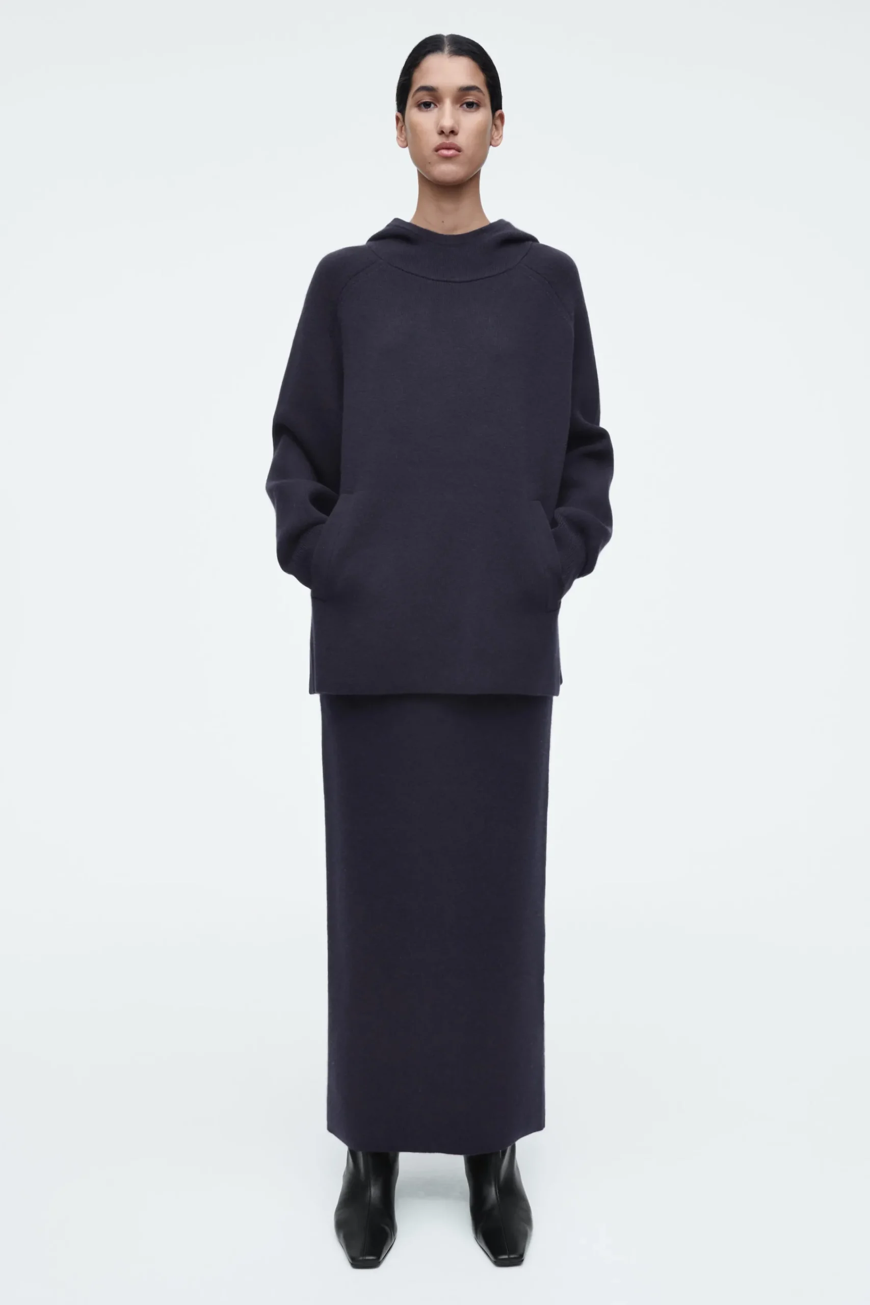 Damen COS Strickmode*OVERSIZED-KAPUZENPULLOVER AUS DOUBLEFACE-WOLLE