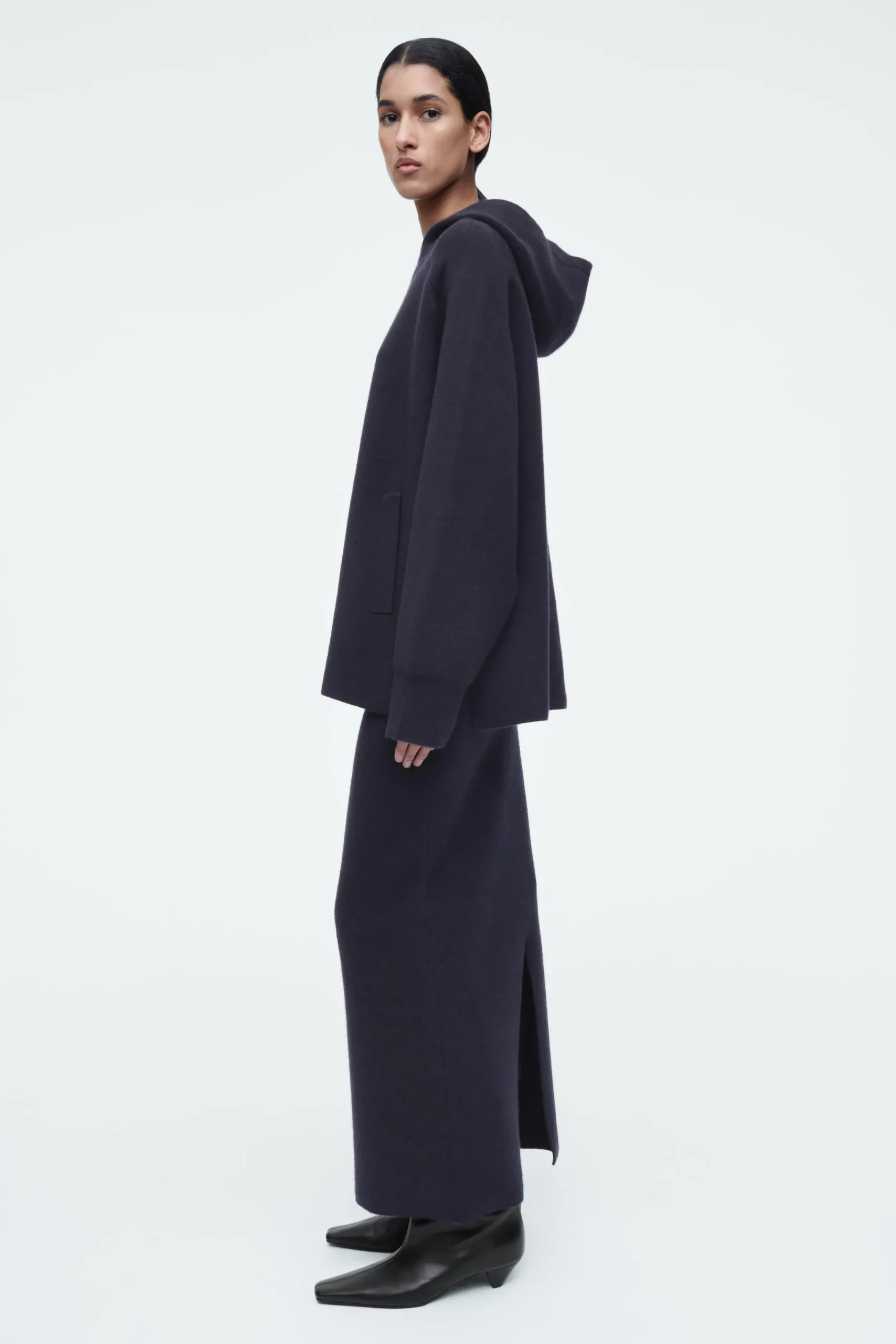 Damen COS Strickmode*OVERSIZED-KAPUZENPULLOVER AUS DOUBLEFACE-WOLLE