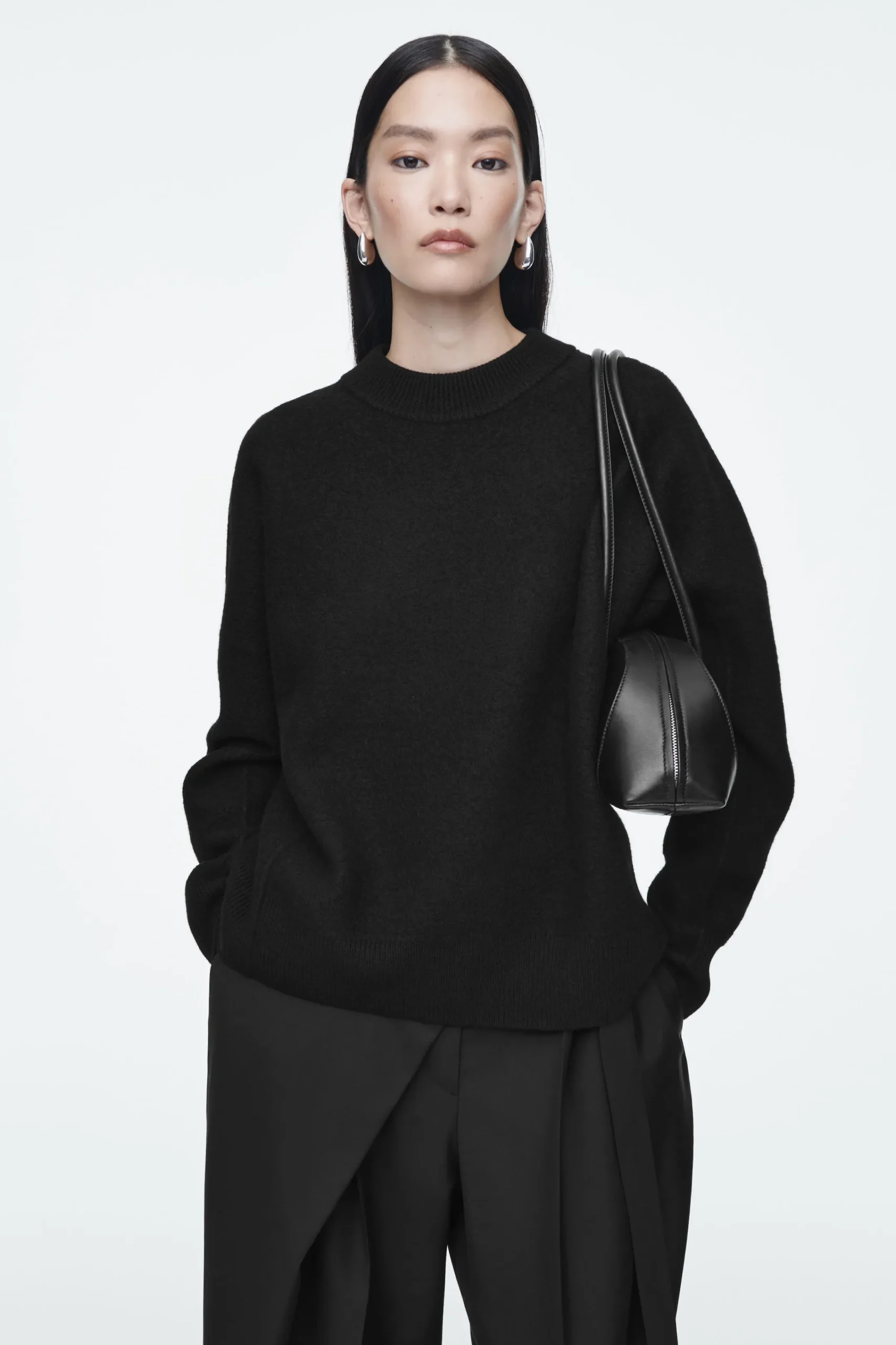 Damen COS Strickmode*OVERSIZED-PULLOVER AUS GEKOCHTER MERINOWOLLE