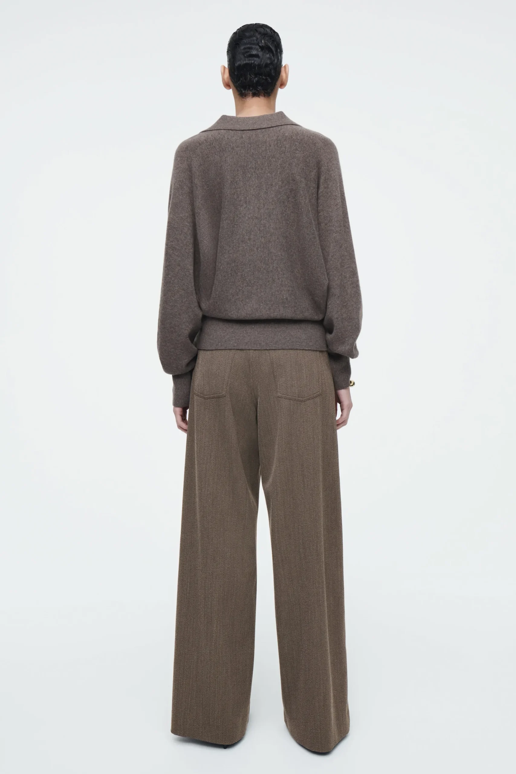 Damen COS Strickmode*POLOPULLOVER AUS WOLLE MIT FLEDERMAUSÄRMELN