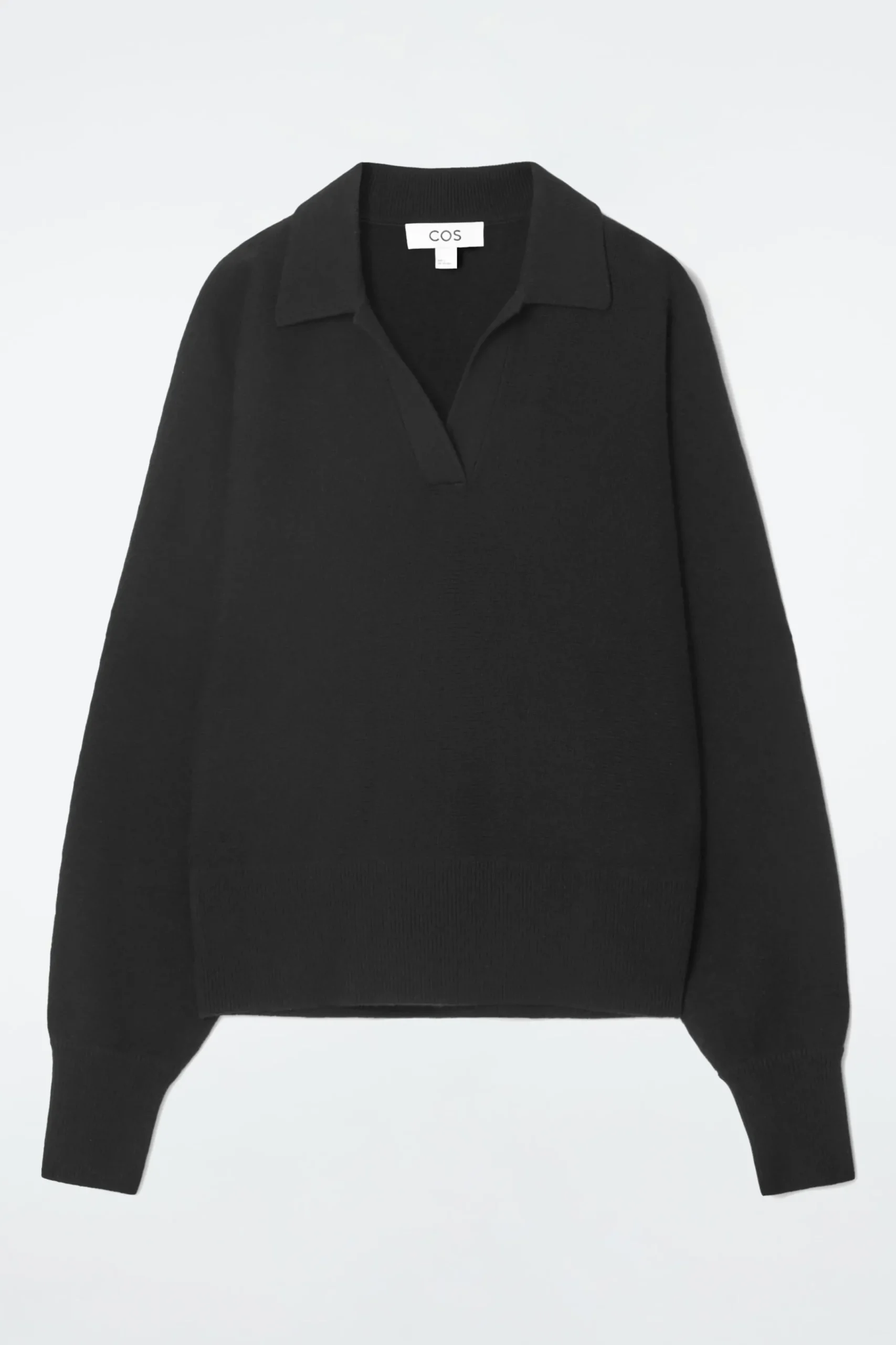 Damen COS Strickmode*POLOPULLOVER AUS WOLLE MIT FLEDERMAUSÄRMELN