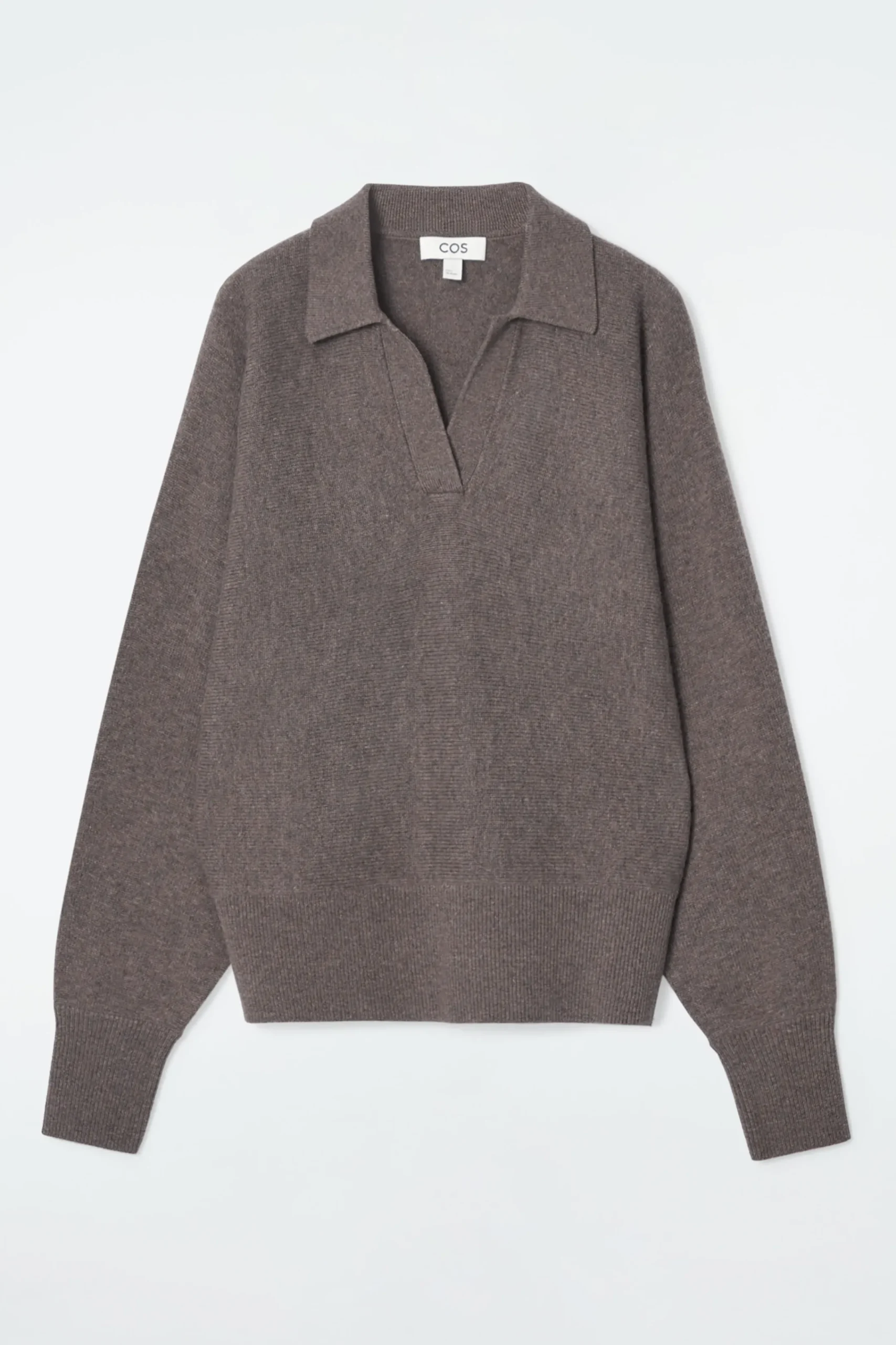 Damen COS Strickmode*POLOPULLOVER AUS WOLLE MIT FLEDERMAUSÄRMELN