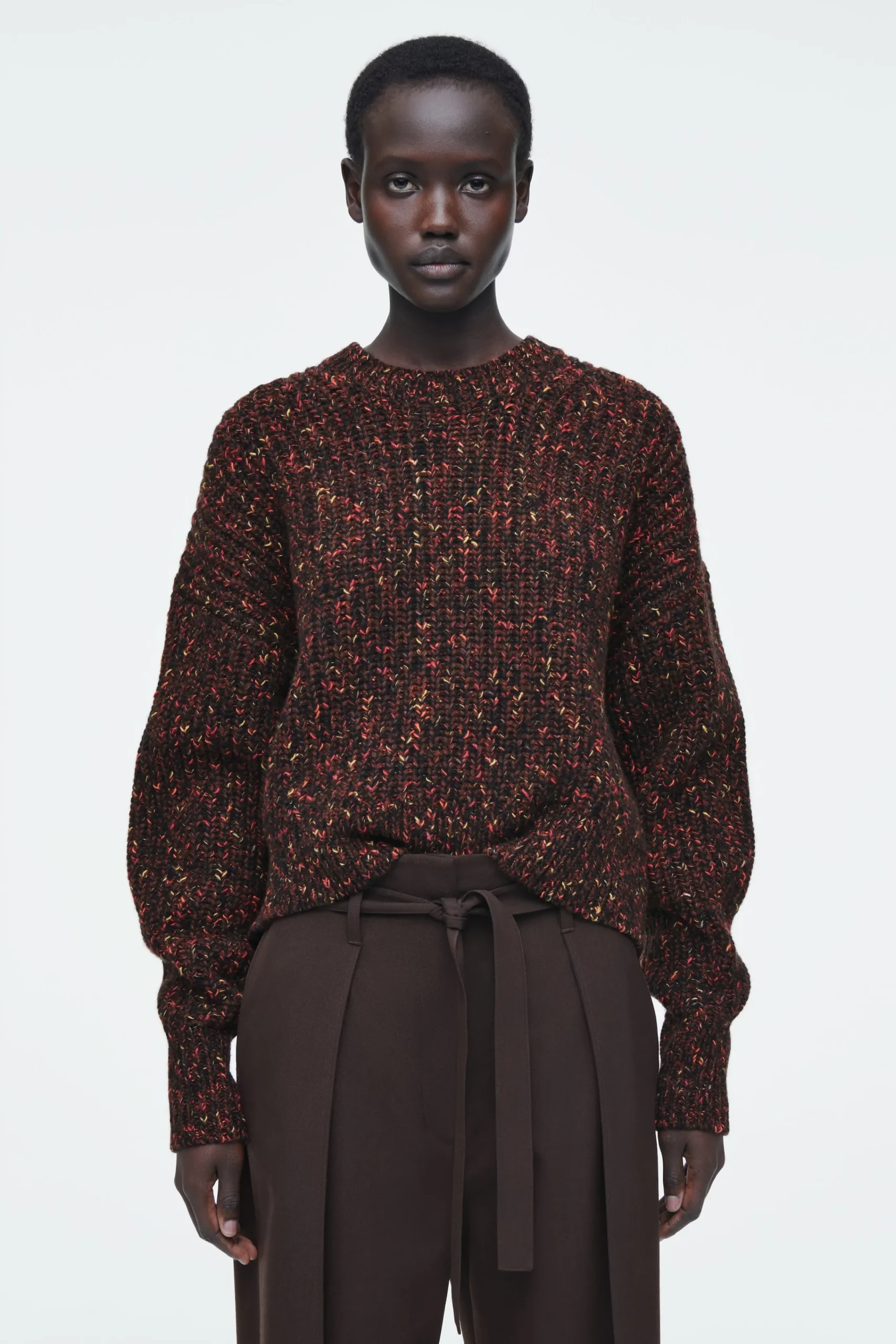 Damen COS Strickmode*PULLOVER AUS GESPRENKELTER MERINOWOLLE
