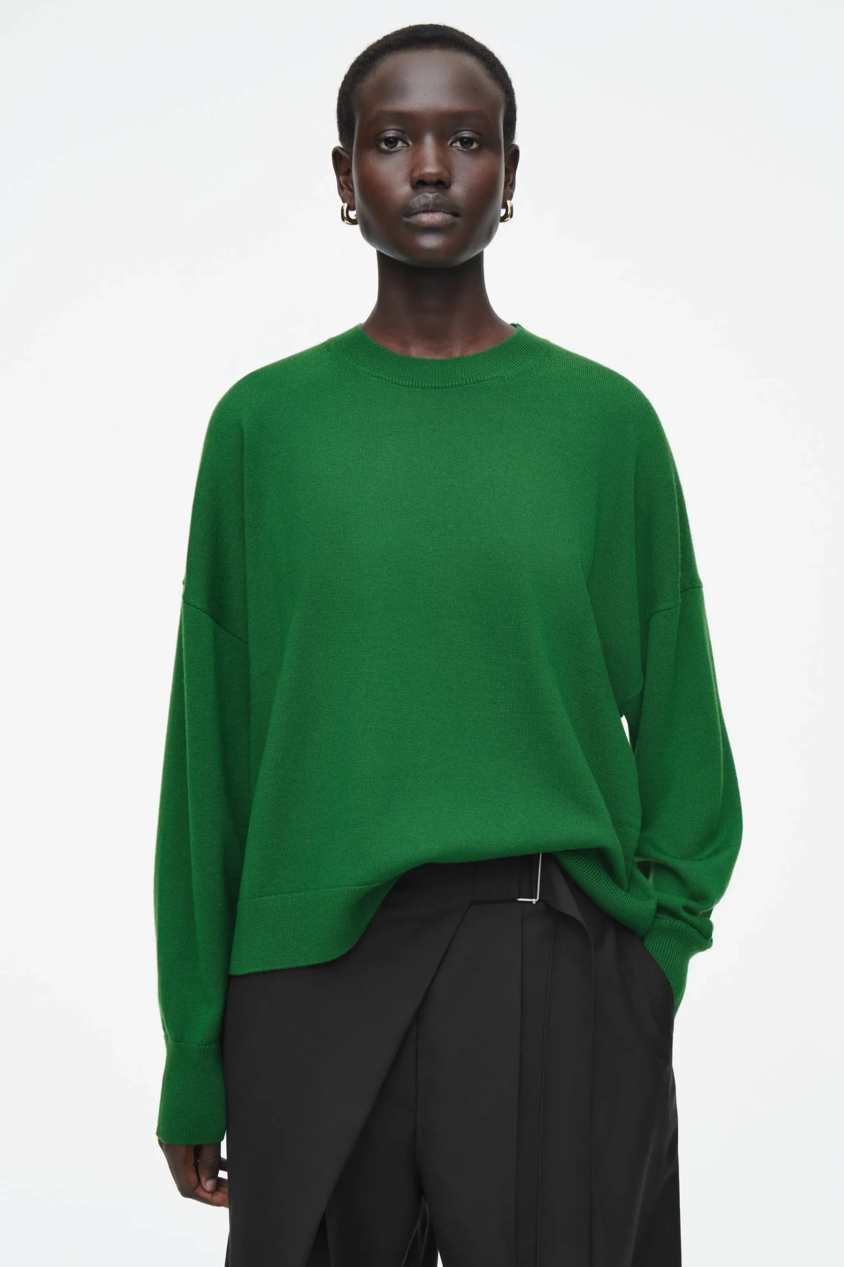 Damen COS Strickmode*PULLOVER AUS MERINOWOLLE MIT RUNDHALSAUSSCHNITT