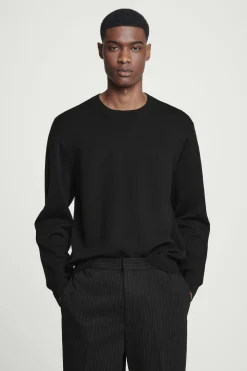 Herren COS Pullover | Strickmode*PULLOVER AUS MERINOWOLLE MIT LEDERPARTIE