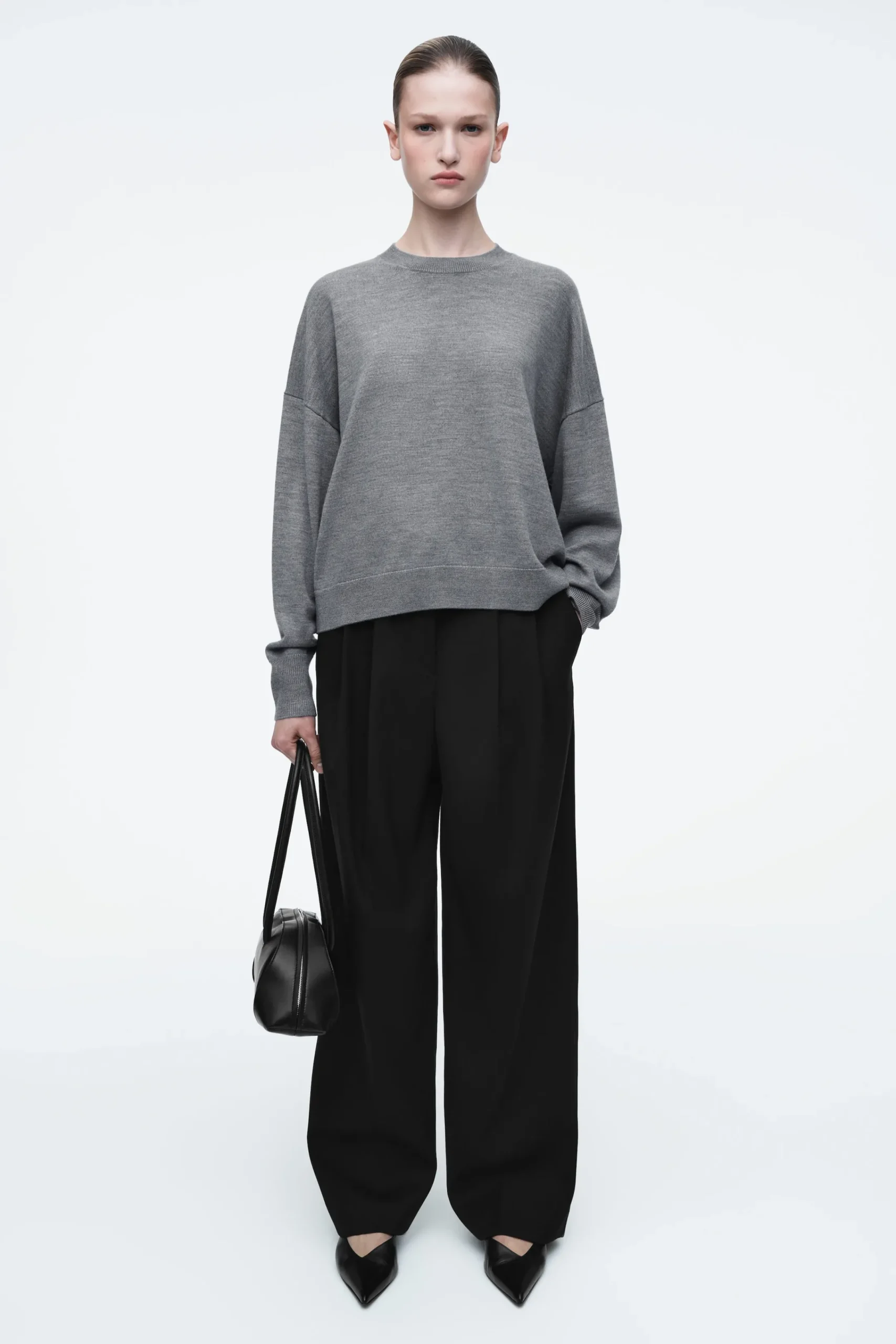 Damen COS Strickmode*PULLOVER AUS MERINOWOLLE MIT RUNDHALSAUSSCHNITT