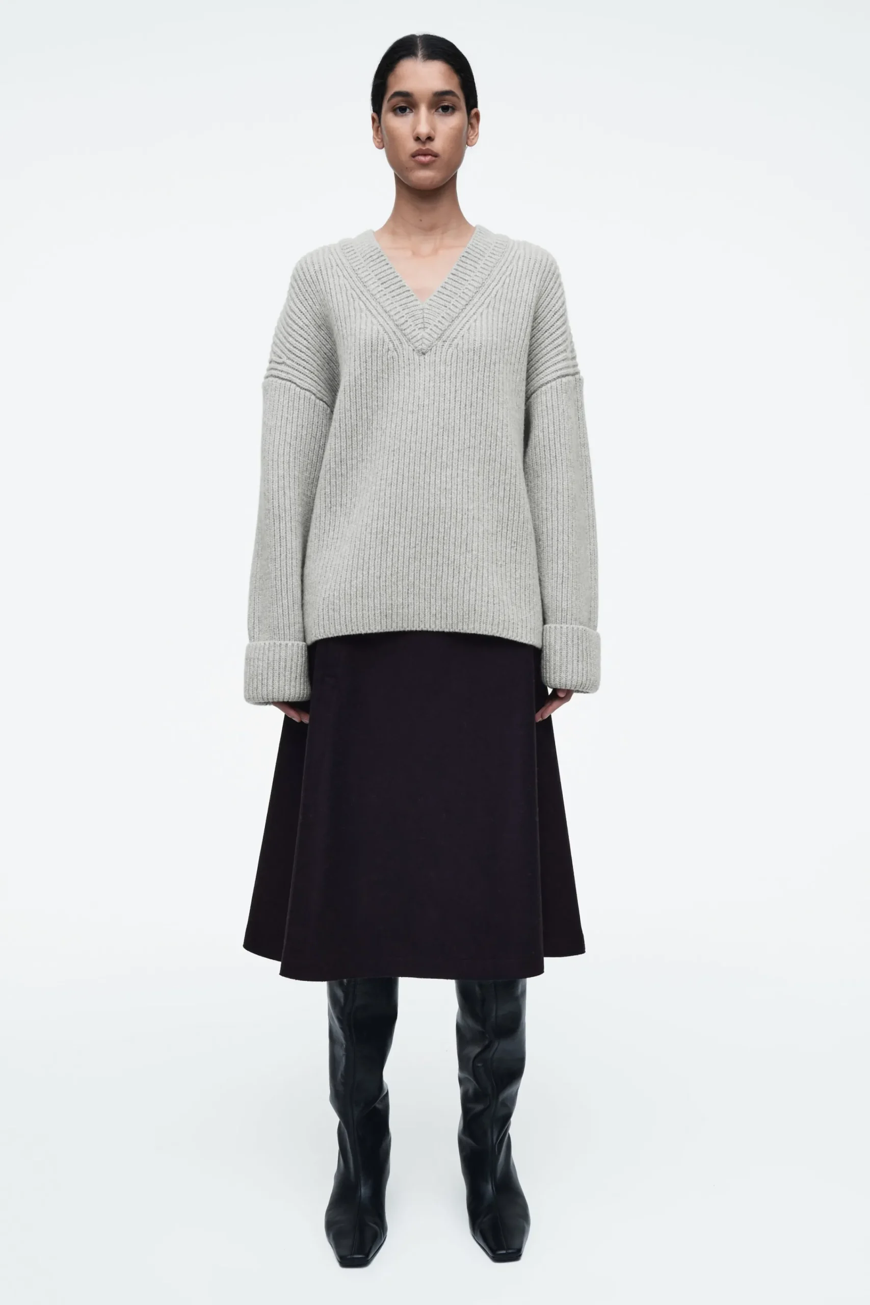 Damen COS Strickmode*PULLOVER AUS MERINOWOLLE MIT V-AUSSCHNITT