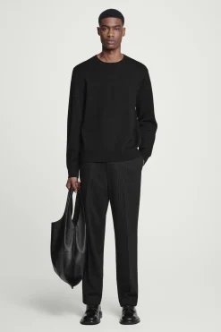 Herren COS Pullover | Strickmode*PULLOVER AUS MERINOWOLLE MIT LEDERPARTIE