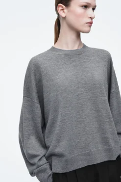 Damen COS Strickmode*PULLOVER AUS MERINOWOLLE MIT RUNDHALSAUSSCHNITT