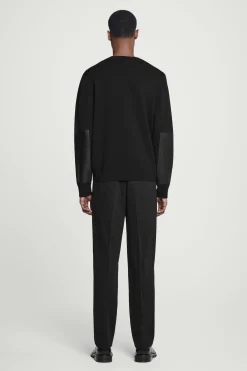 Herren COS Pullover | Strickmode*PULLOVER AUS MERINOWOLLE MIT LEDERPARTIE