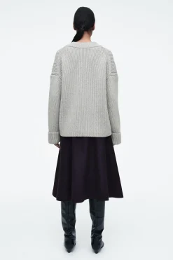 Damen COS Strickmode*PULLOVER AUS MERINOWOLLE MIT V-AUSSCHNITT