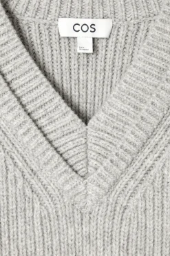 Damen COS Strickmode*PULLOVER AUS MERINOWOLLE MIT V-AUSSCHNITT
