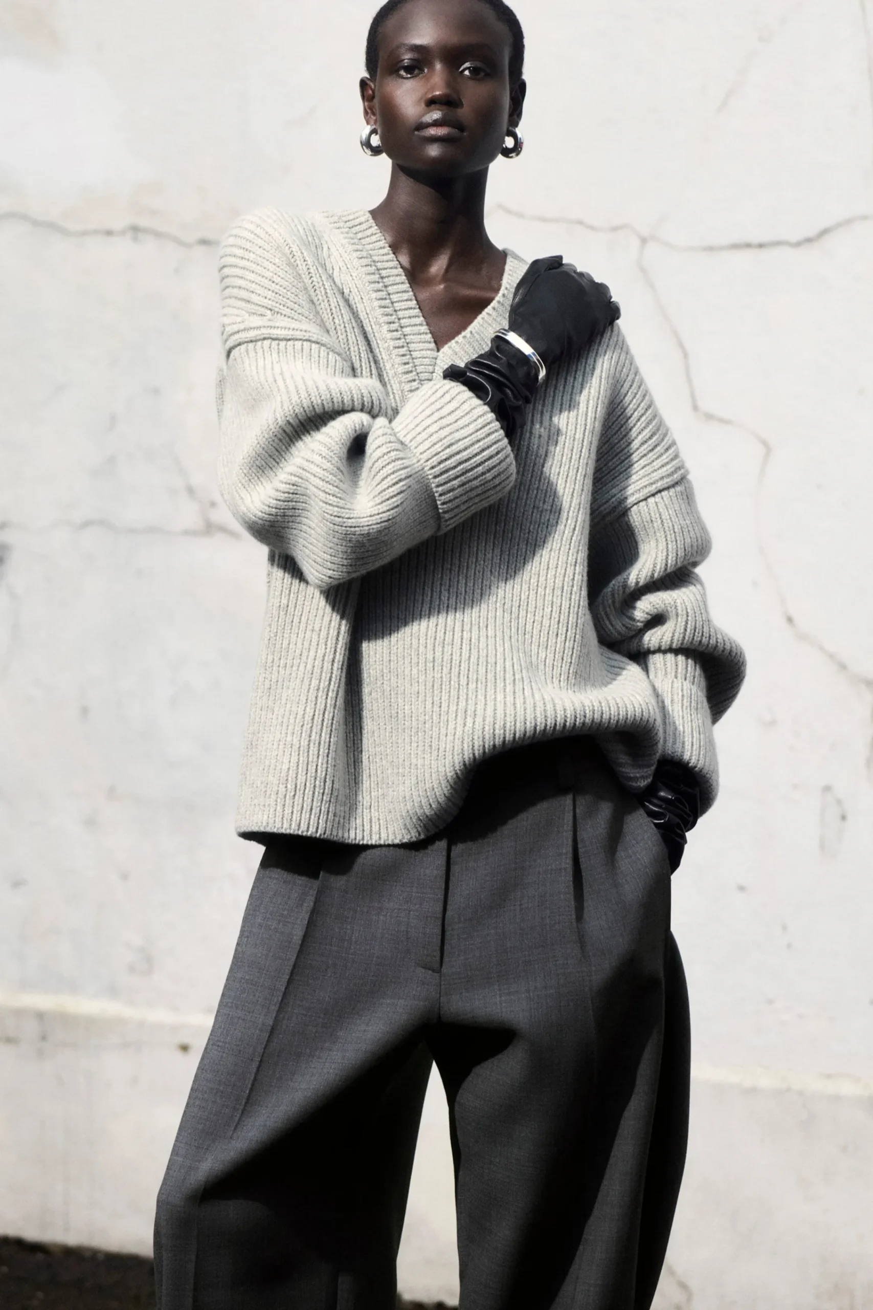 Damen COS Strickmode*PULLOVER AUS MERINOWOLLE MIT V-AUSSCHNITT