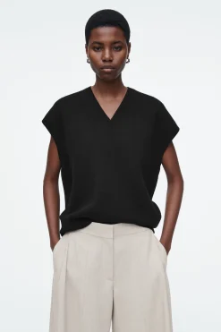 Damen COS Oberteile | Strickmode*PULLUNDER AUS DOUBLEFACE-WOLLE MIT V-AUSSCHNITT
