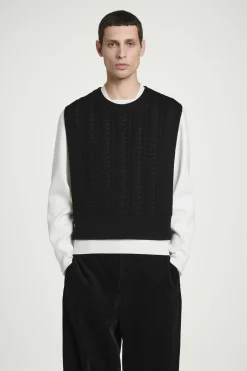 Herren COS Strickmode*PULLUNDER AUS WOLLE MIT ZOPFSTRICKMUSTER