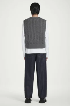 Herren COS Strickmode*PULLUNDER AUS WOLLE MIT ZOPFSTRICKMUSTER