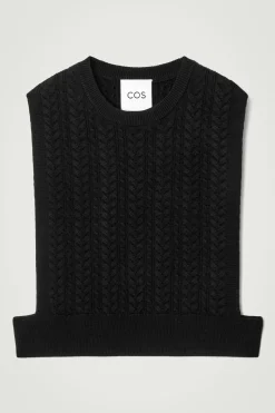 Herren COS Strickmode*PULLUNDER AUS WOLLE MIT ZOPFSTRICKMUSTER