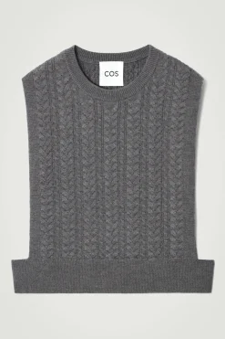 Herren COS Strickmode*PULLUNDER AUS WOLLE MIT ZOPFSTRICKMUSTER