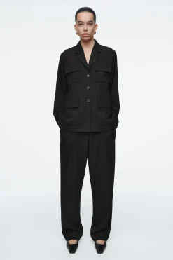 Damen COS Accessoires Aus Leder | Schuhe*PUMPS AUS LEDER MIT KARREEFÖRMIGER ZEHENPARTIE